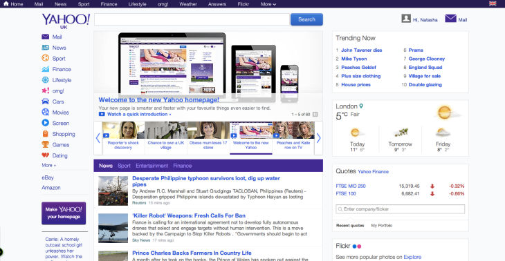 Yahoo Developed with PHP