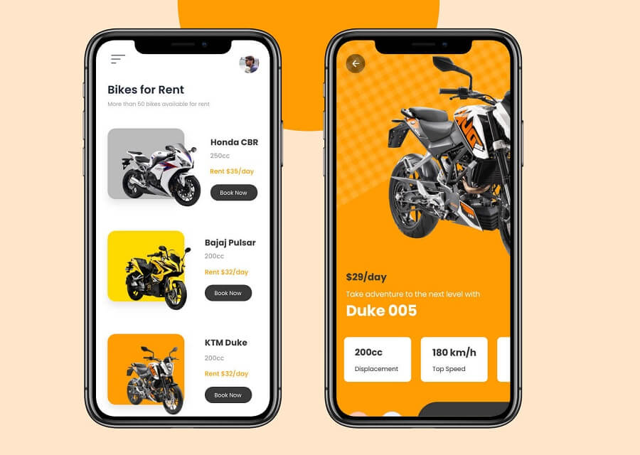 motorcycle rental app development