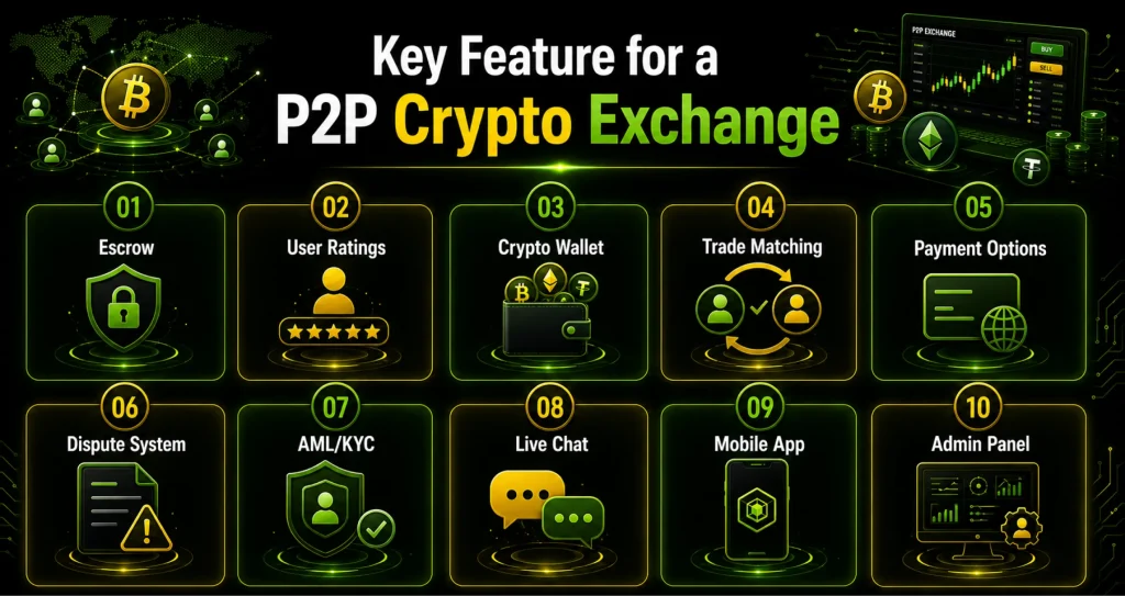 Key Features for a Competitive P2P Crypto Exchange