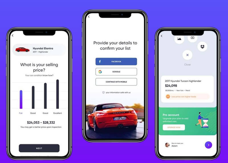 car buy sell app features