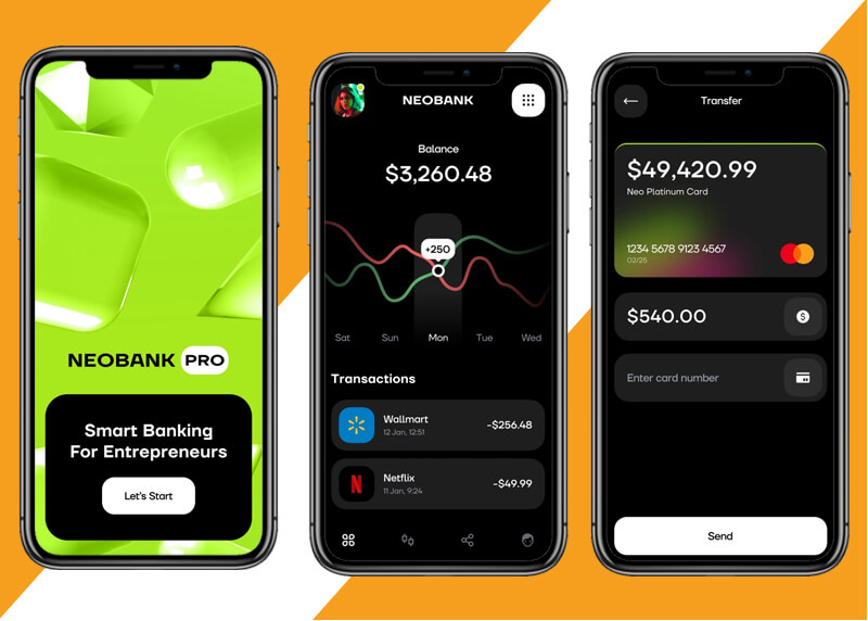 Features required for the creation of Neobank mobile app development