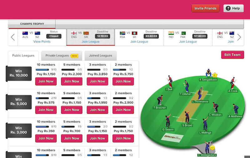 Fantasy Cricket Website Development