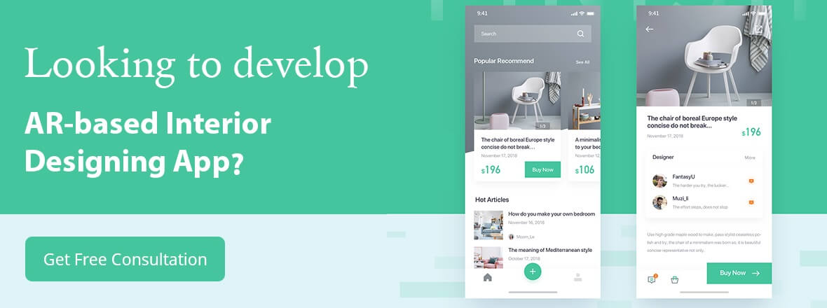 AR-based interior designing app development