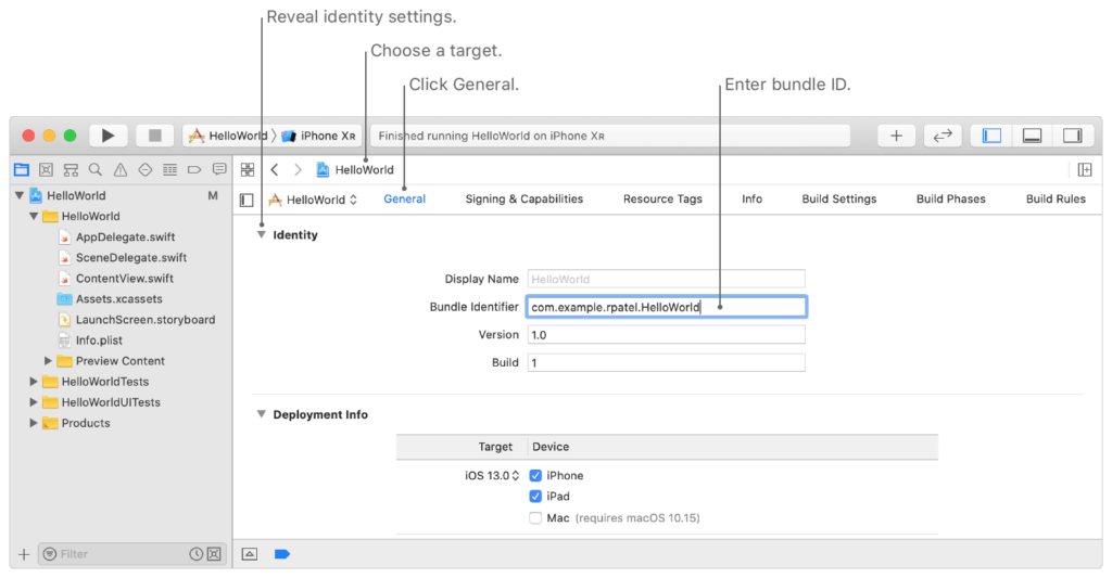 Create a Bundle Identifier