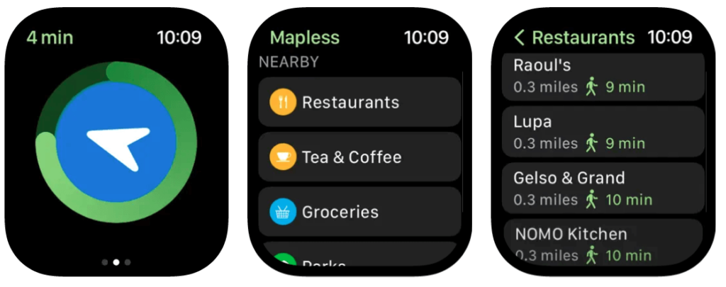 Mapless apple watch app