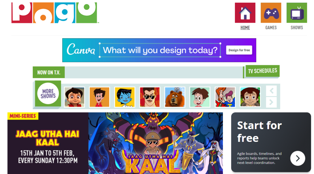 Pogo - top fun website for child