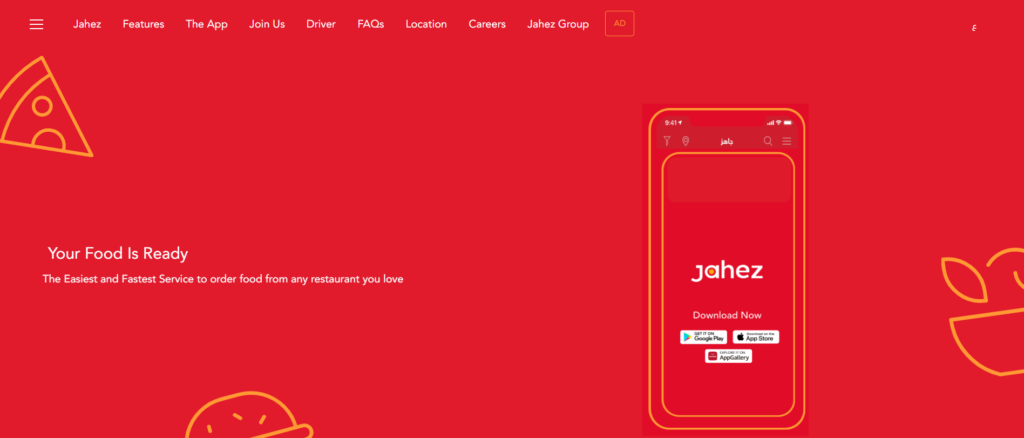 Jahez - popular food delivery apps in uae