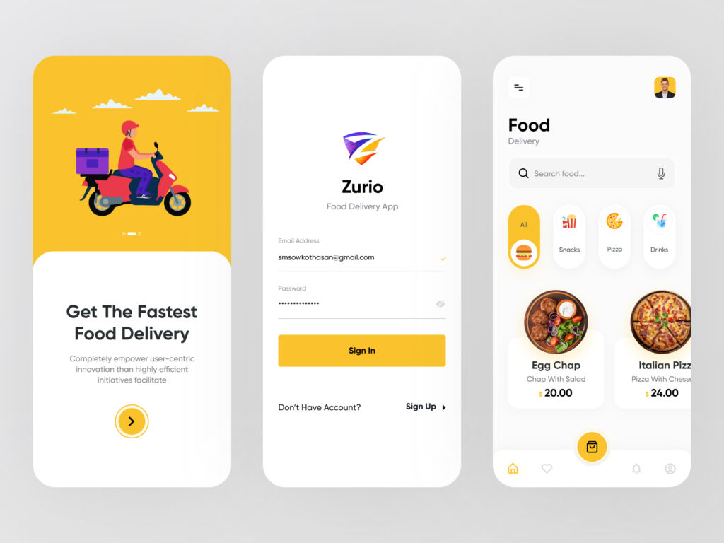 Food Delivery Mobile Application - User Panel