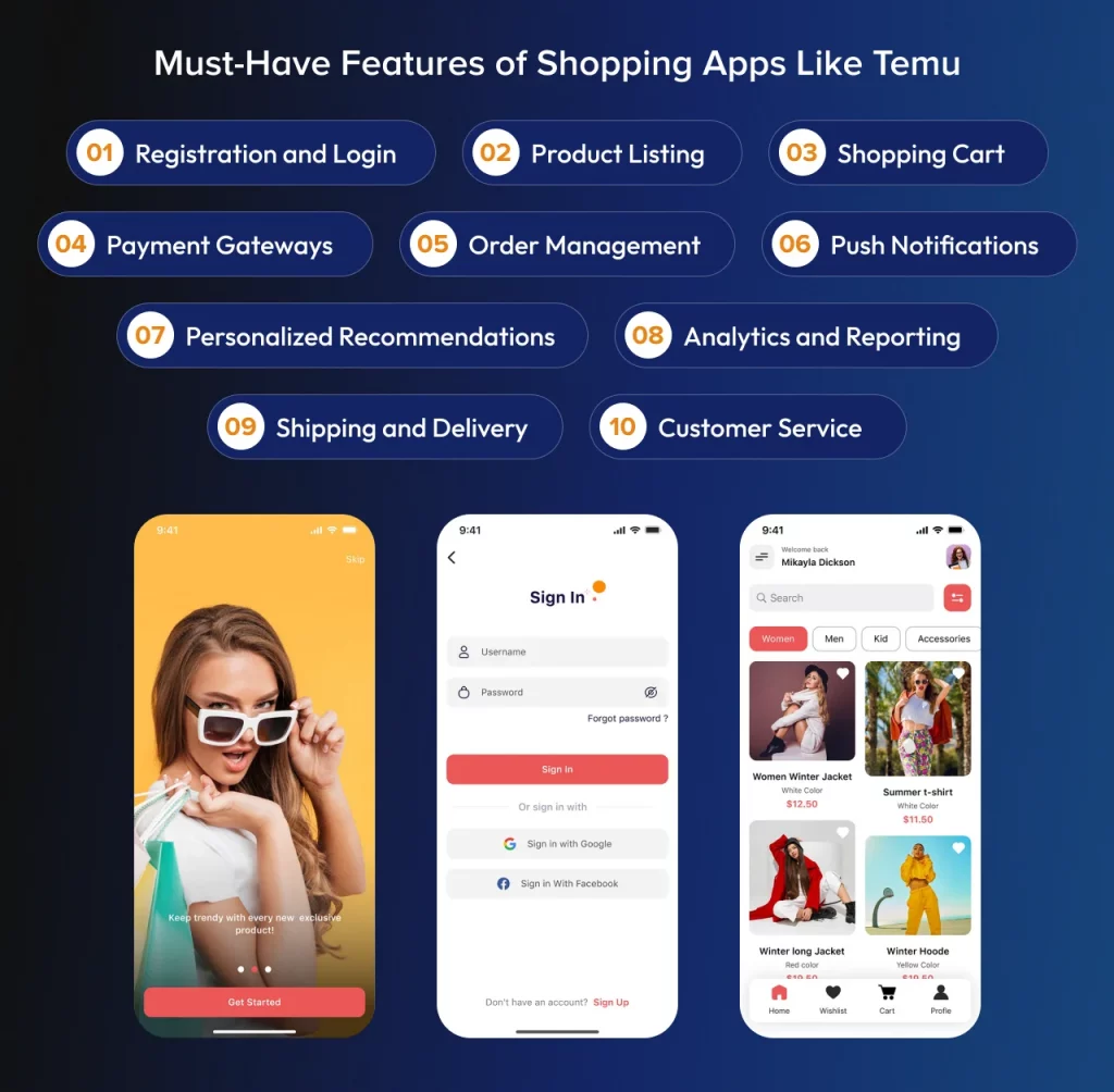 Features of Shopping Apps Like Temu