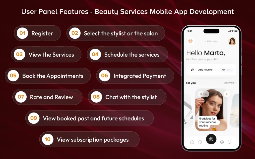 User Panel Features