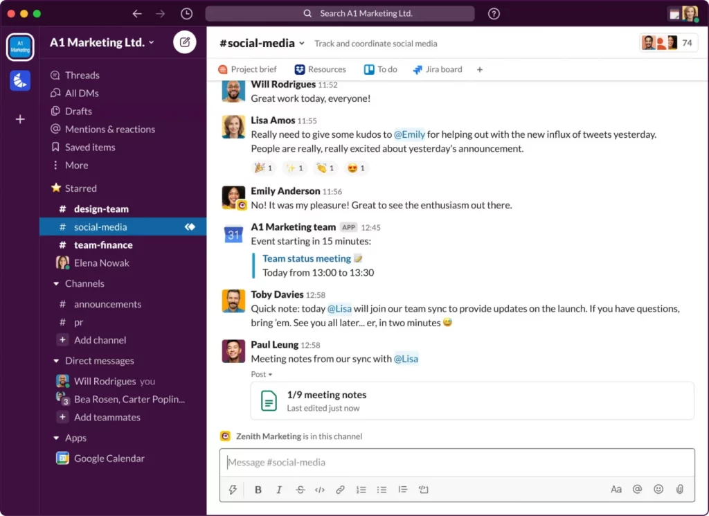 Slack - popular discord alternatives