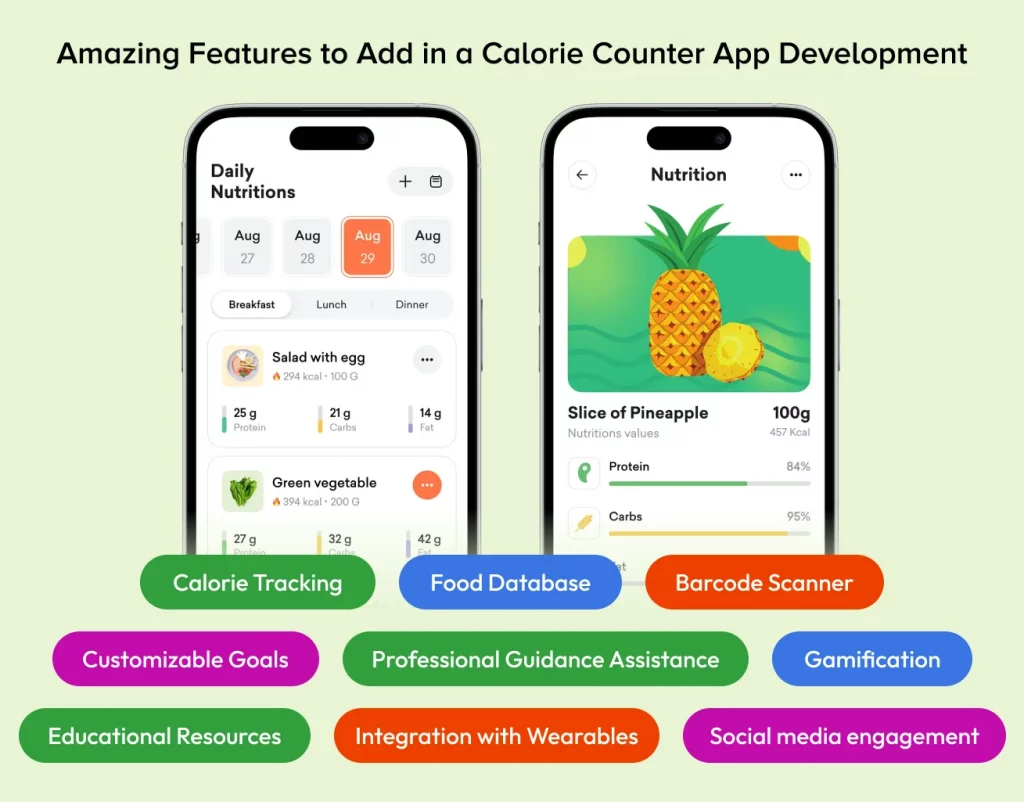 Calorie Counter App Development Features