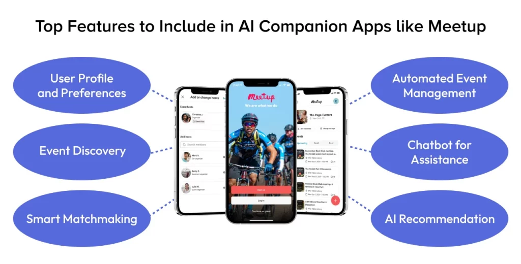 Top Features in AI Companion Apps like Meetup