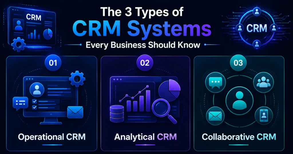 The-3-Types-of-CRM-Systems-Every-Business-Should-Know Types of CRM Systems: Operational, Analytical, and Collaborative CRM