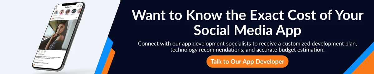 average cost to build a social media app