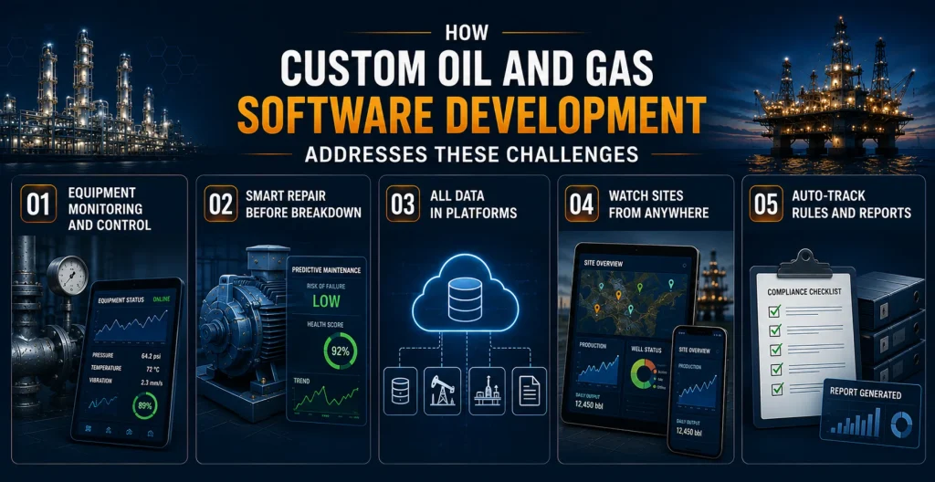 How Custom Oil and Gas Software Development Solves These Challenges